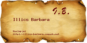 Illics Barbara névjegykártya